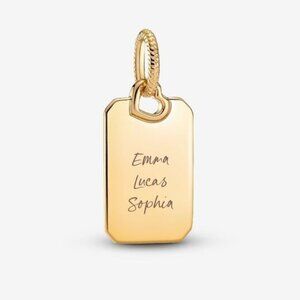 Pandora Engravable Rectangle Tag Pendant